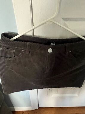 BDG Corduroy Midi Skirt in Dark Brown